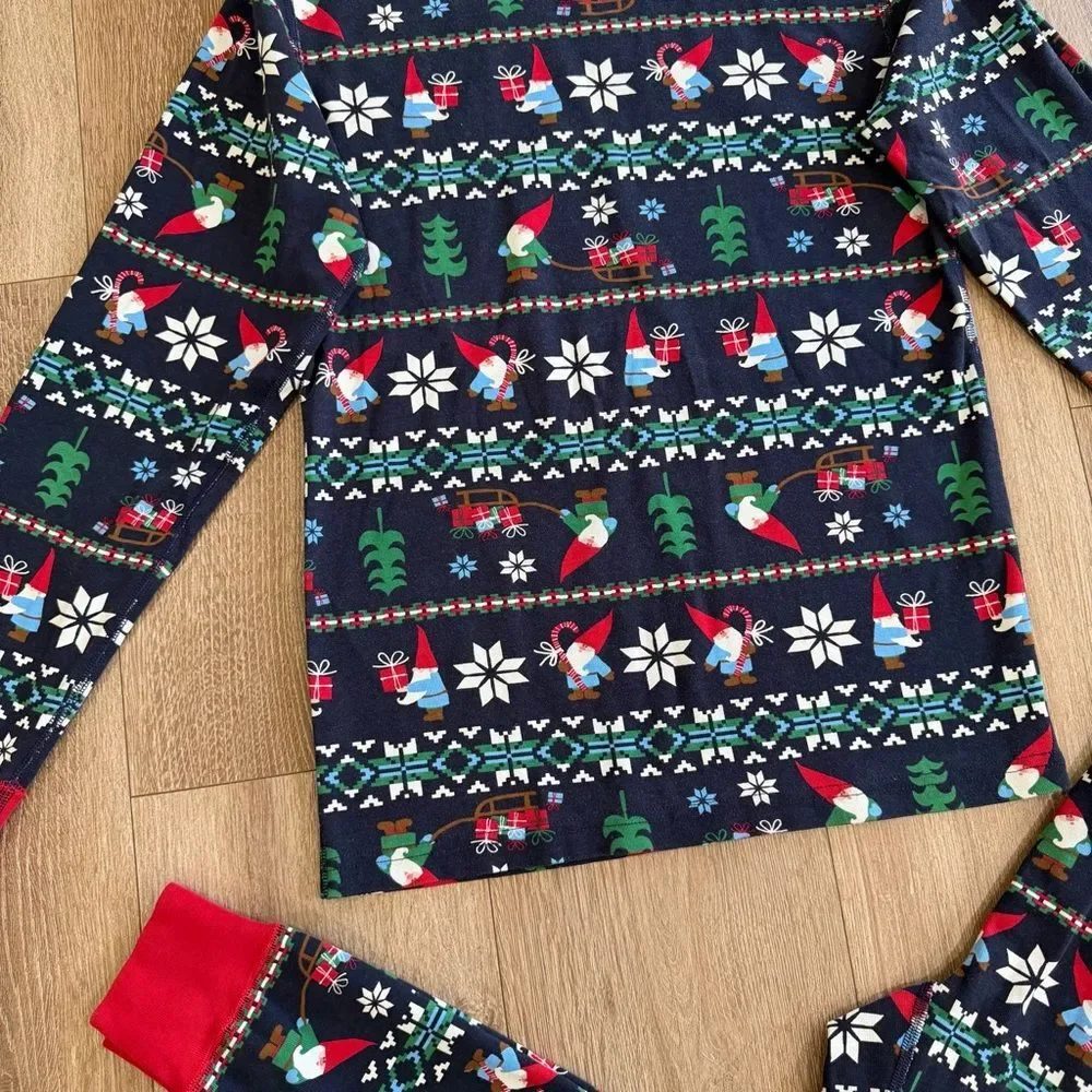 Hanna Andersson Holiday Gnome Sweet Gnome Organic Cotton 2-Piece Pajama Sz Small